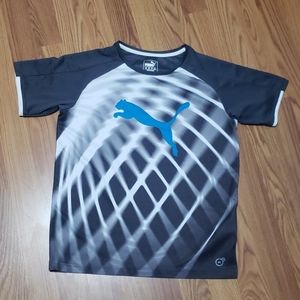 Boys XL youth Puma gray dri-fit shirt tee tshirt